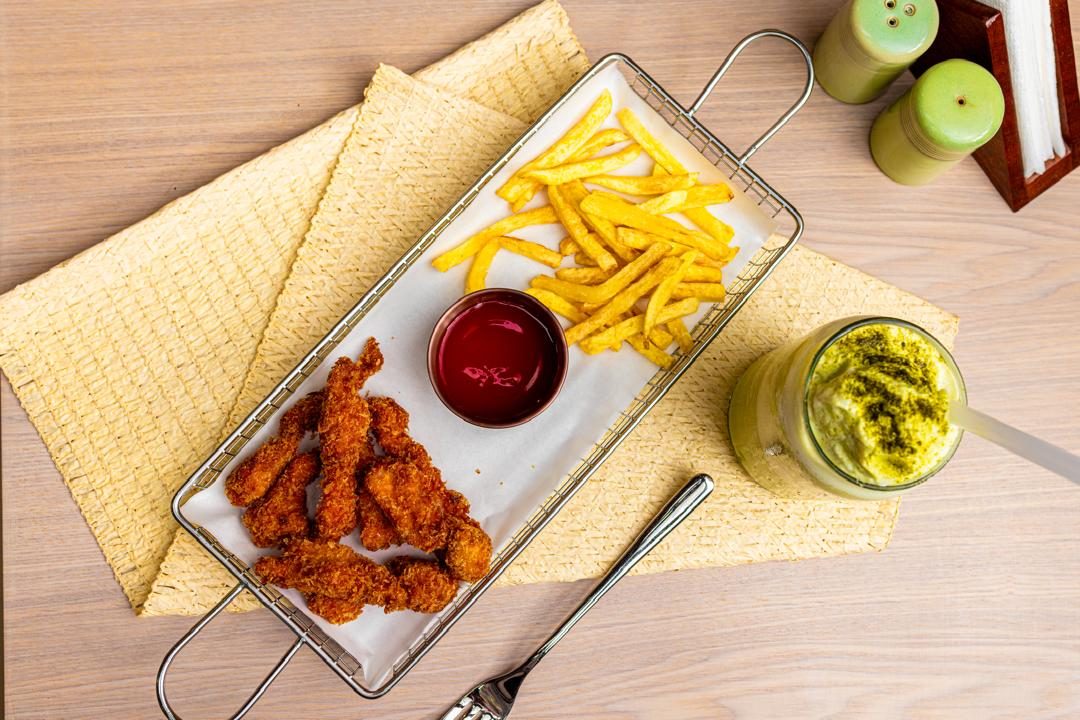 Chicken tenders with fries